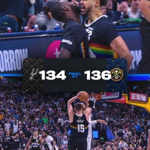 季后赛级对决！约基奇两记神仙球 40+8+13力压文班